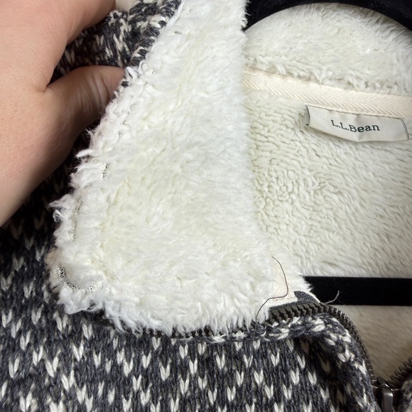 LL Bean Diamond Jacquard Fleece Lined Anorak Jacket Sz S - Picture 8 of 14